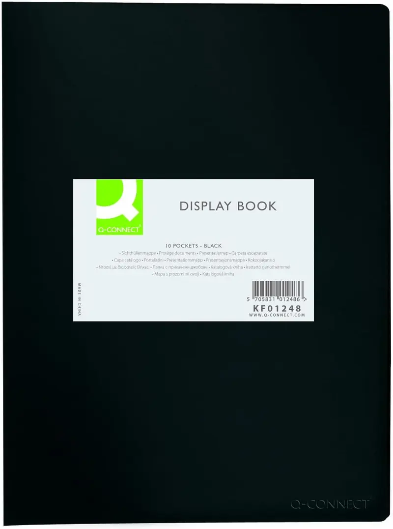 10 Pockets Polypropylene Black Display Book