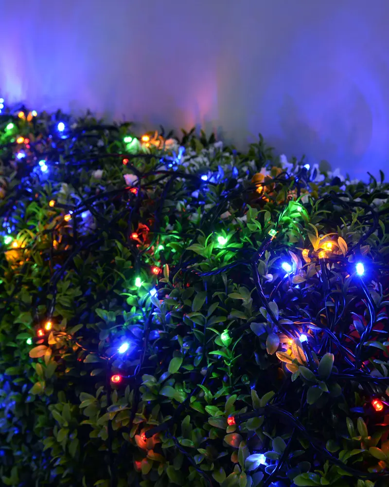 200 LED Light String with Timer, Multi-Coloured, 20 m
