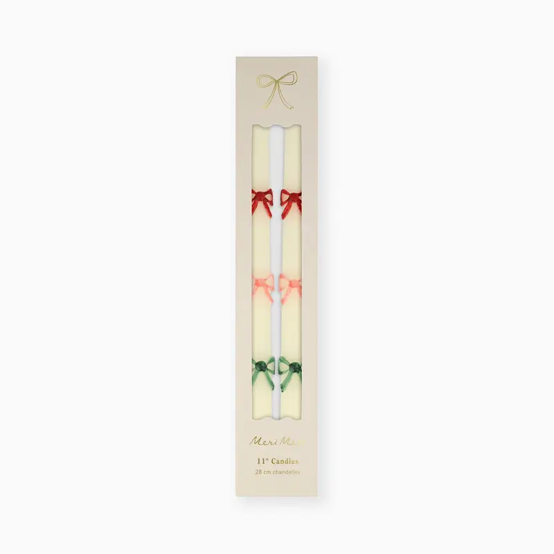 270823 - Multi Colour Bow Taper Candles