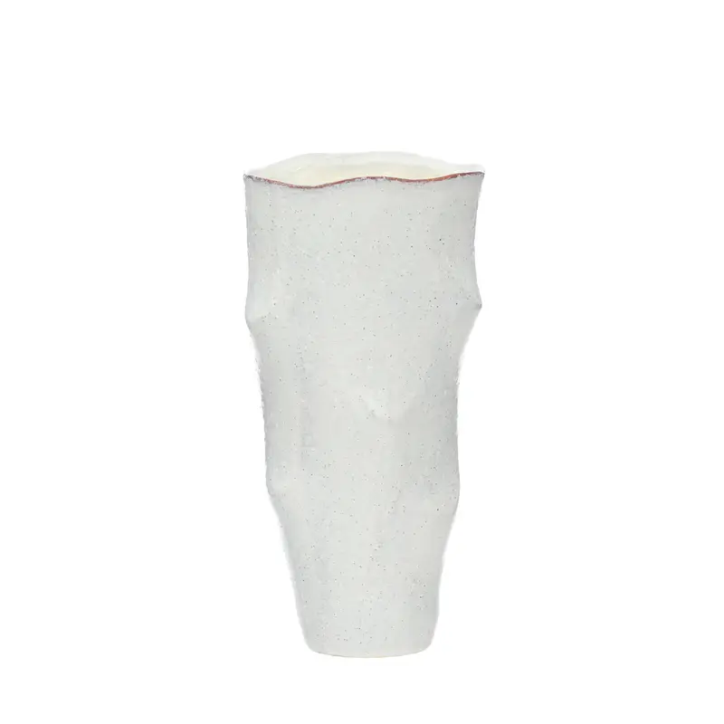 Aged White Vase - 39cm