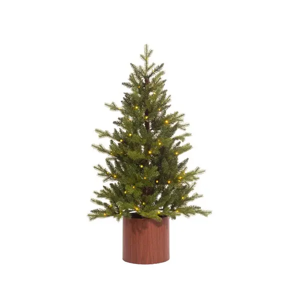 Allison Pine Artificial Pre-Lit Potted Christmas Tree