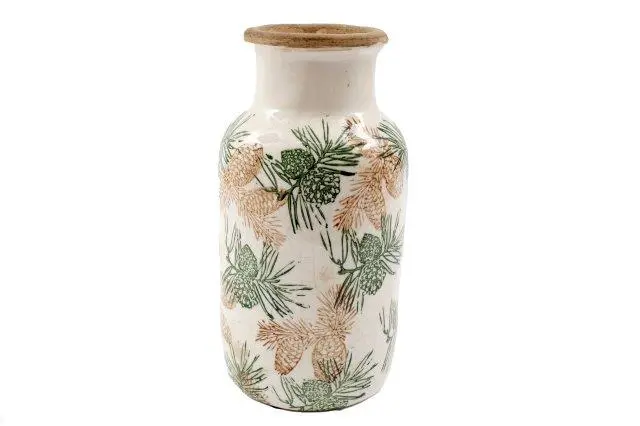Autumnal Pinecone Patterned Vase 25cm