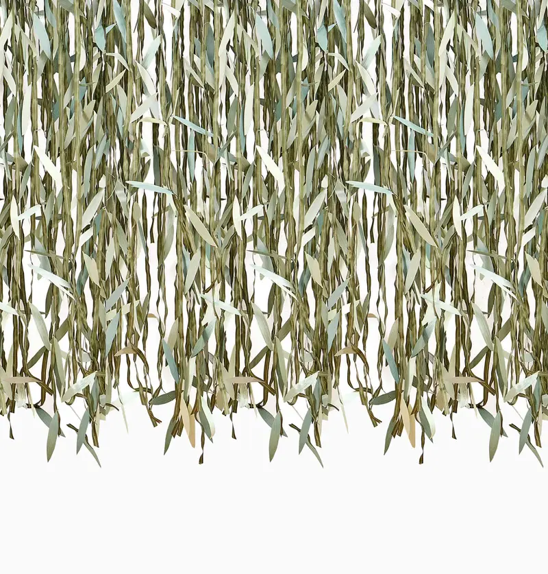 BAB-131 - Botanical Leaf Ribbon Backdrop