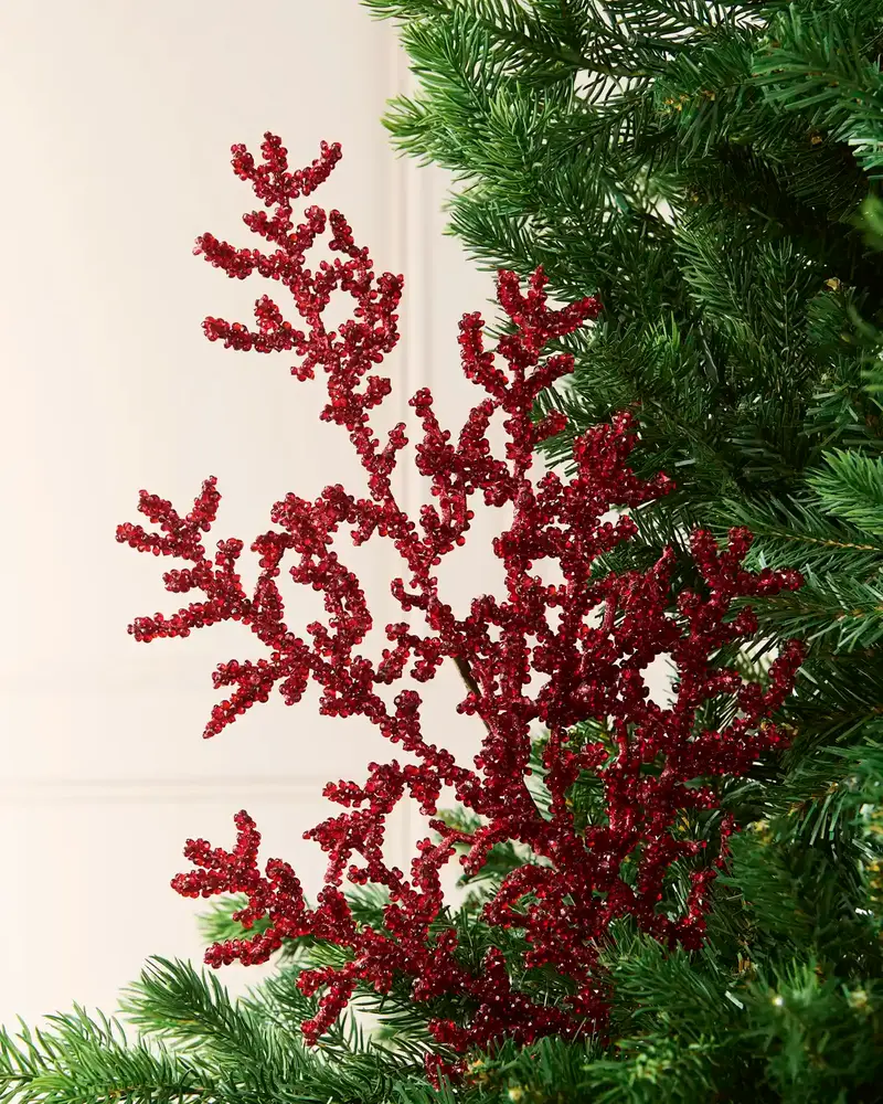 Beaded Crystal Spray, Red, 76 cm