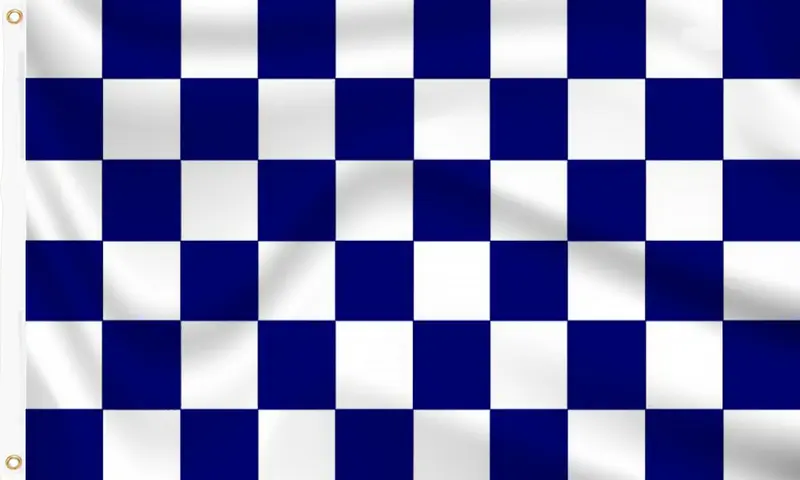 Blue and White Chequered Flags