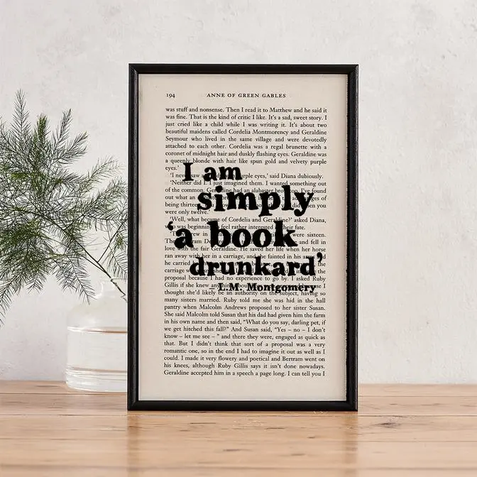 Book Drunkard - book page print