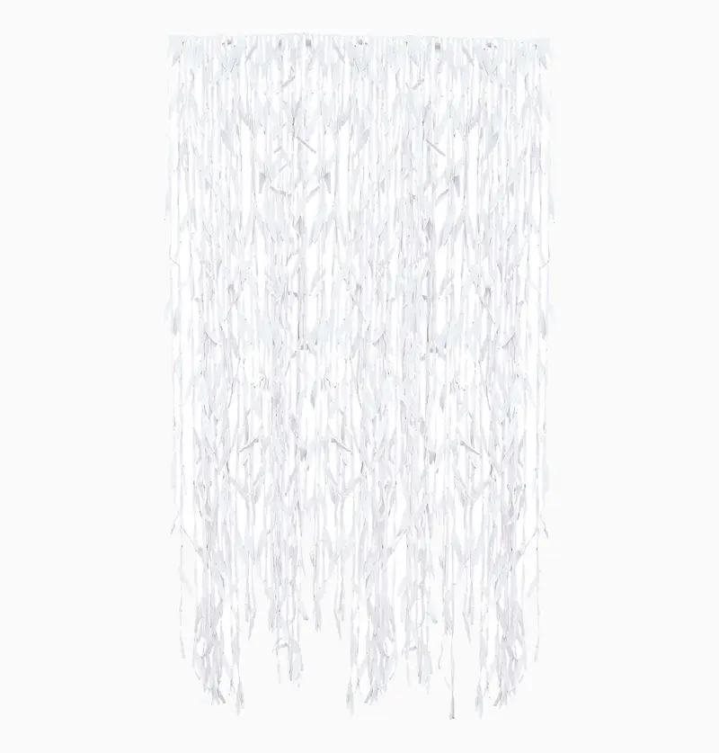 BRA-336 - White Leaf Ribbon Backdrop
