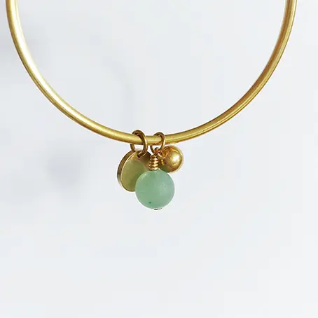 Brass bracelet + beads