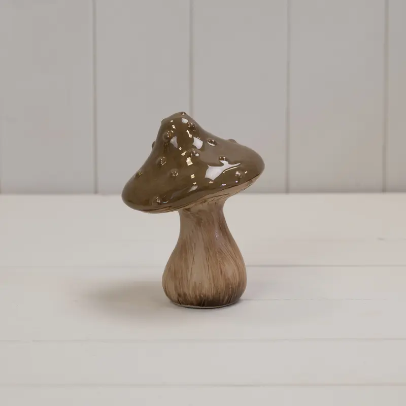 Brown Ceramic Mushroom - 13.5cm