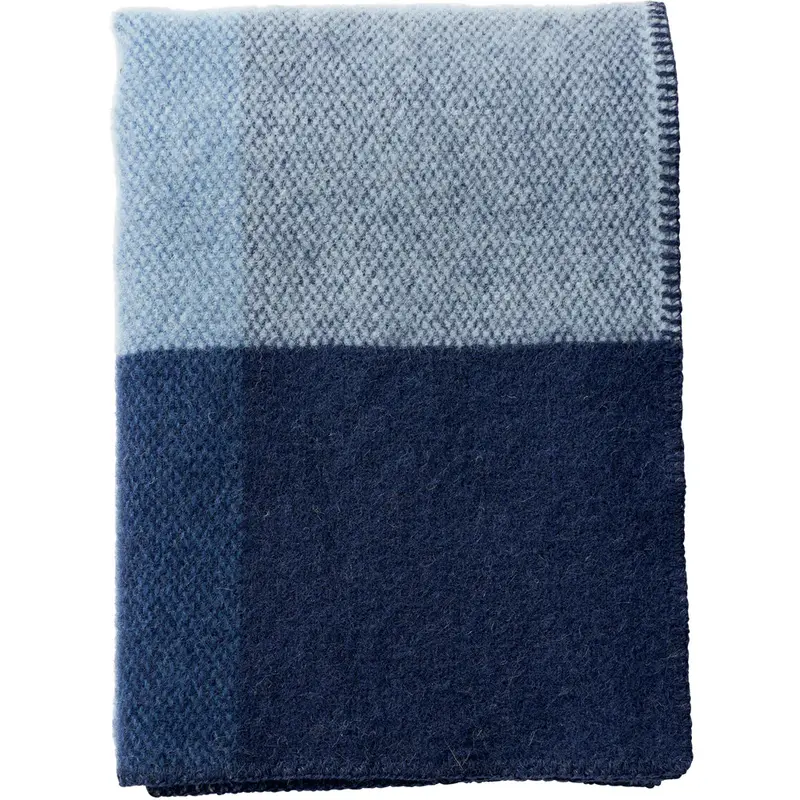 Brushed Lambswool Throw - Blue