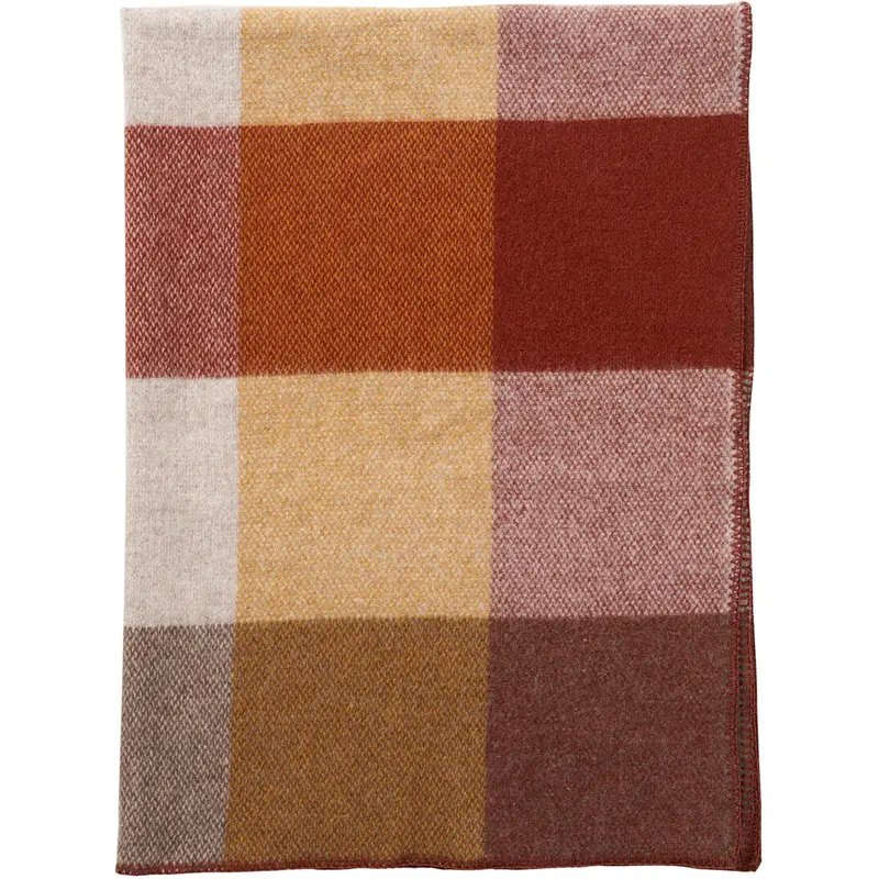 Brushed Lambswool Throw - Rust