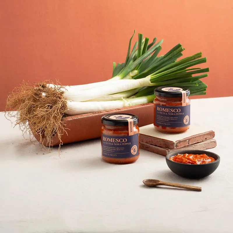Calcots and Romesco Sauce