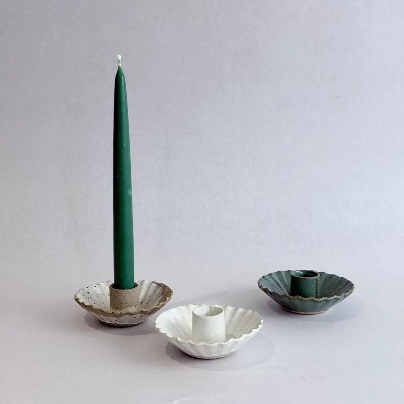 Ceramic Fluted Candle Holder
