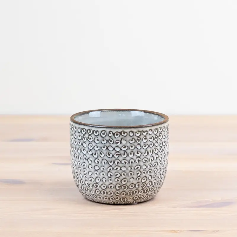 Ceramic Patterned Flower House Plant Pot - 14cm