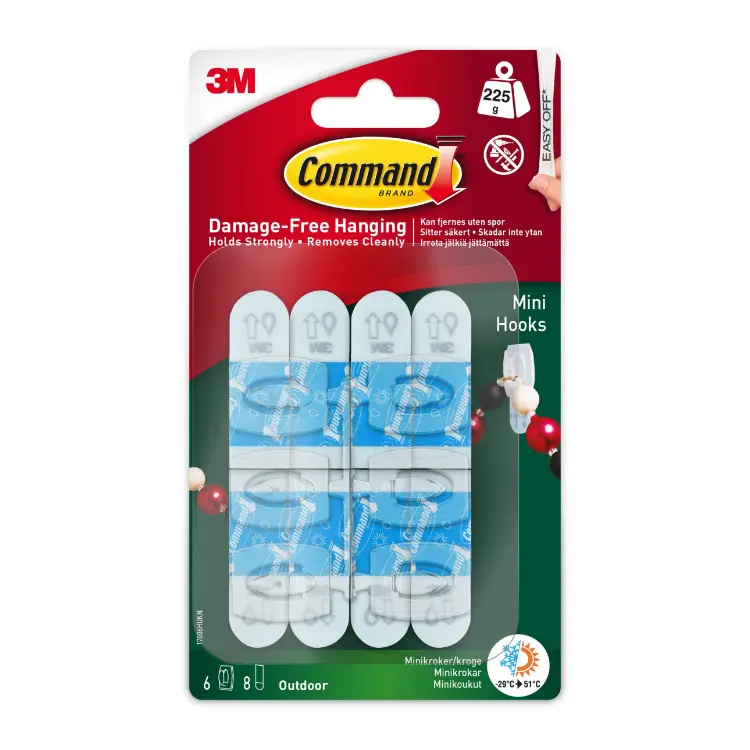 Command Outdoor Mini Hooks - Pack of 6