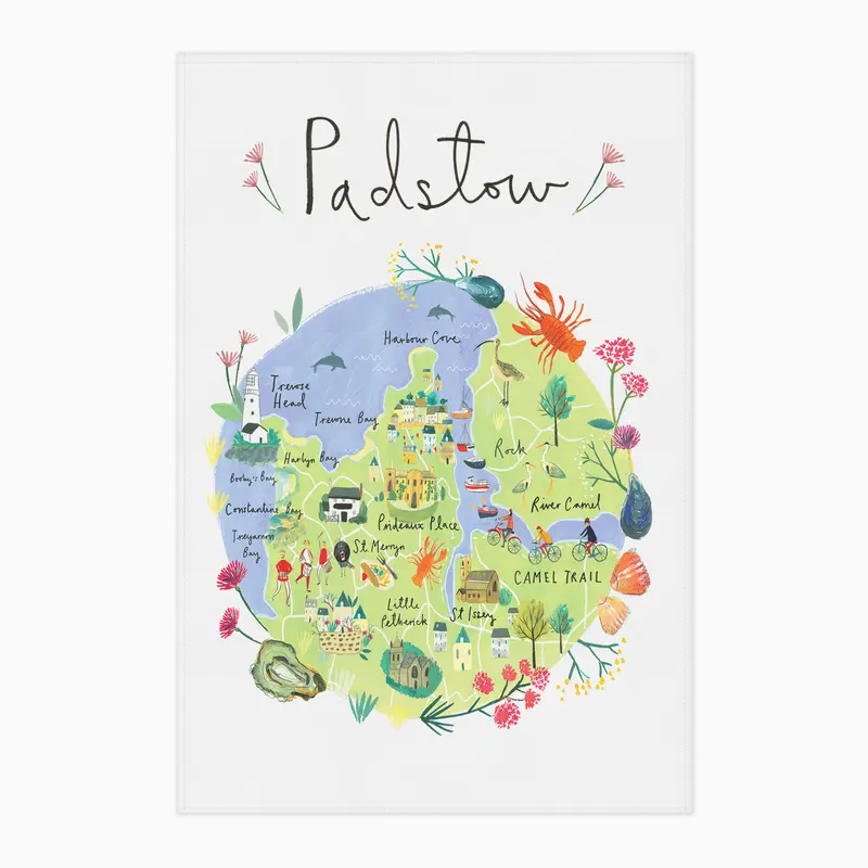 CR02TT - Padstow Map Tea Towel