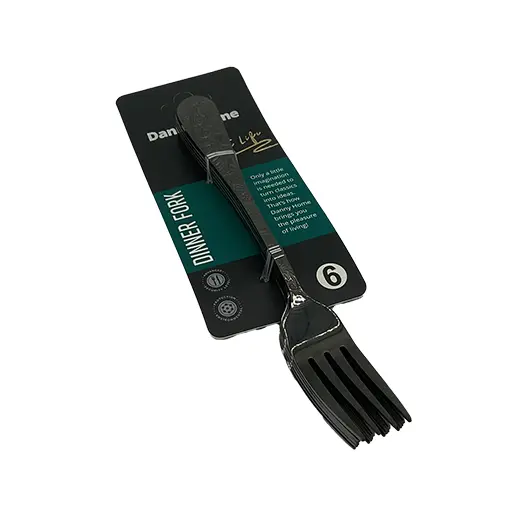 Csm Dinner Fork 6 pcs - Black Patterned