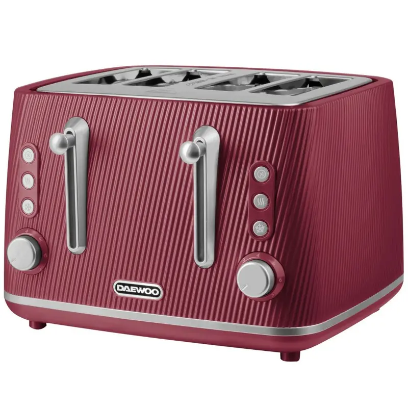 Daewoo Cascade 4 Slice Toaster - Ruby Red