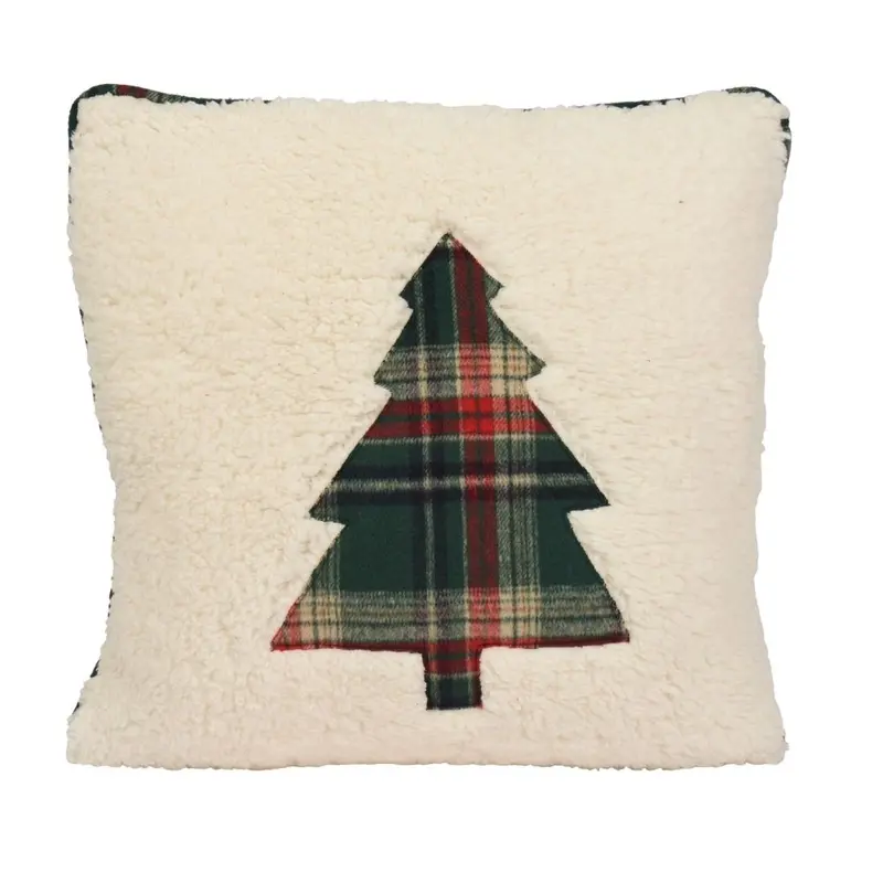Decoris 45cm Checkered Tree Fluffy Cushion