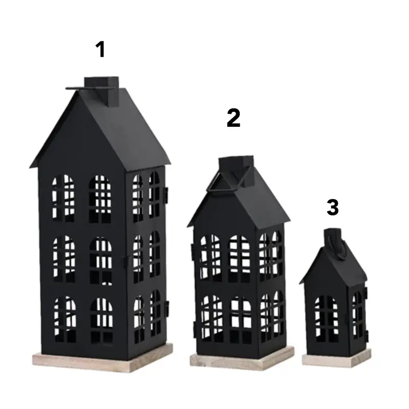 Decoris Small Black Iron House Lantern