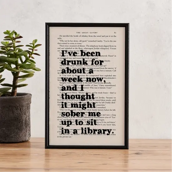 Drunk for about a week - book page print