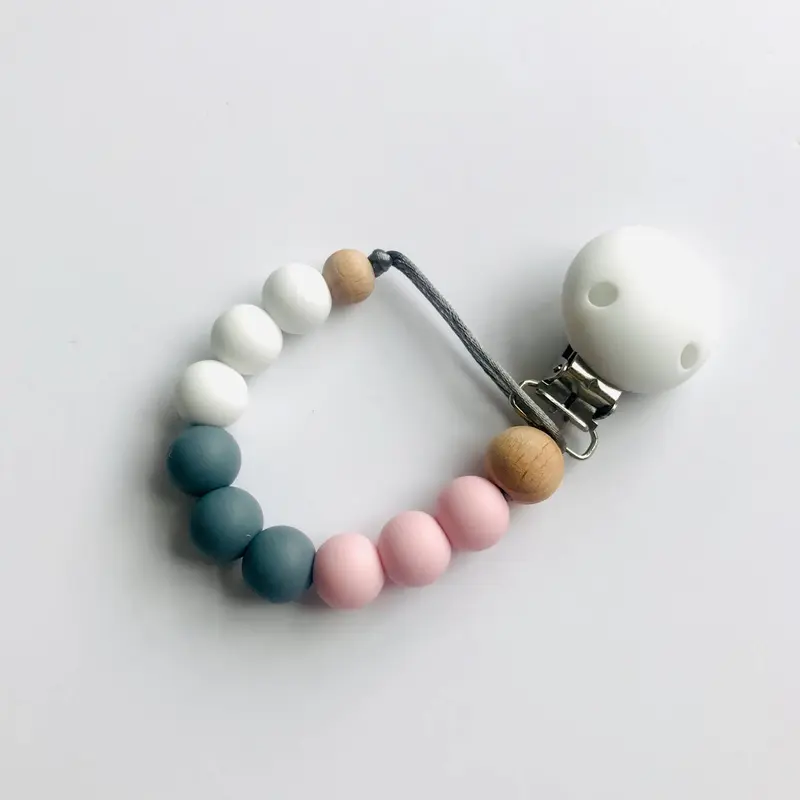 Dummy Clip - Soft Pink, Grey & White