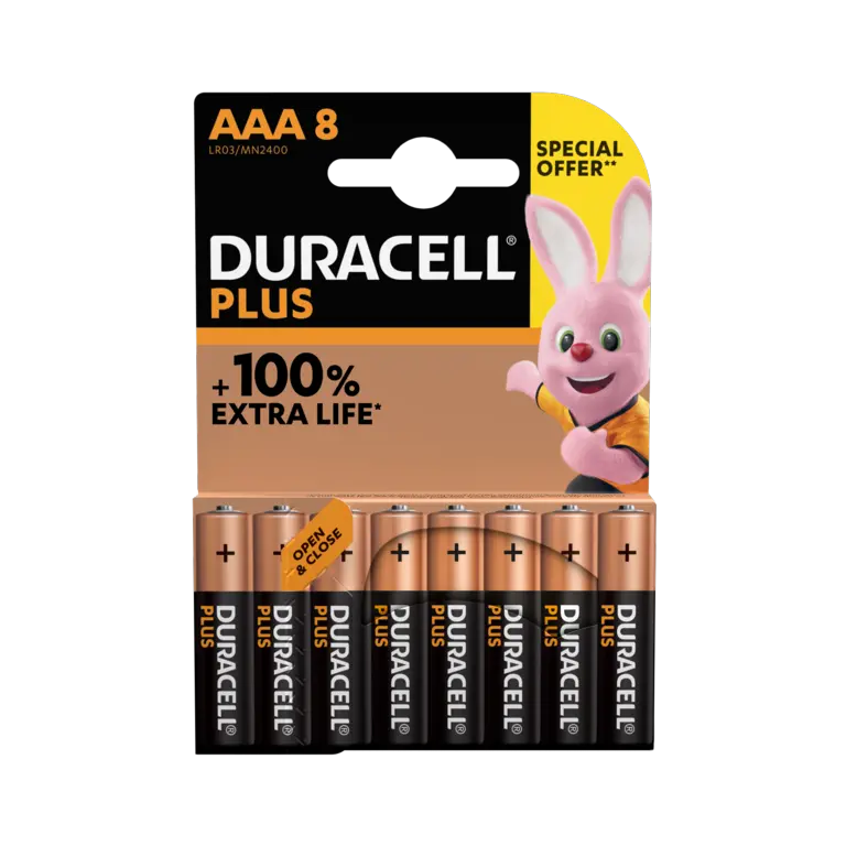 Duracell Plus Power AAA Special Offer - 8 Pack