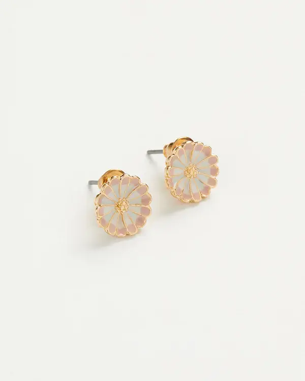 Enamel Daisy stud earrings