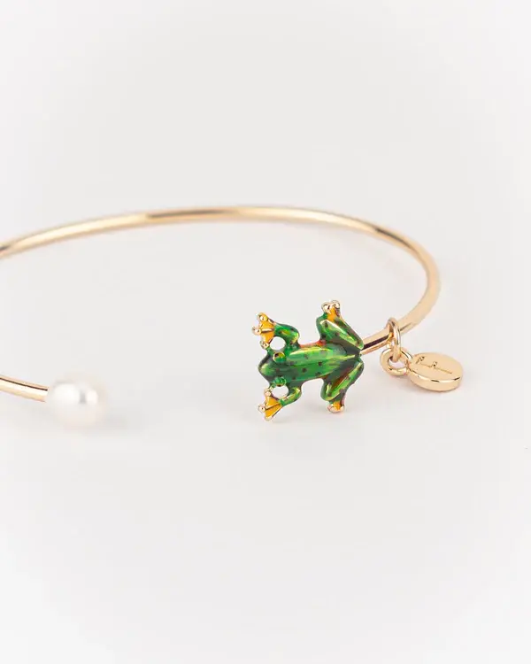 Enamel Frog Bangle