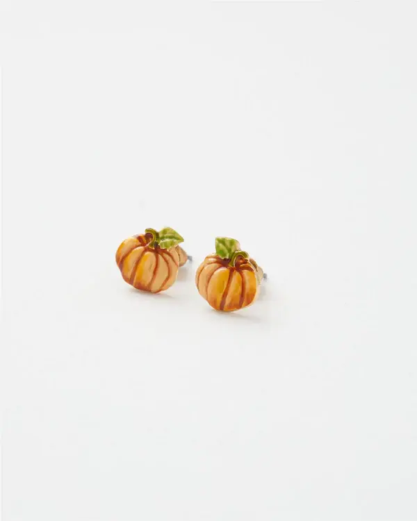 Enamel Pumpkin stud earrings