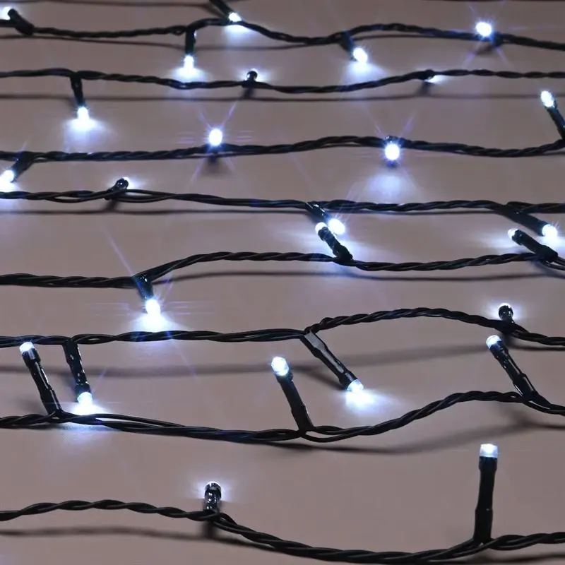 Festive 100 LED Battery Timer String Christmas String Lights - White - P066451