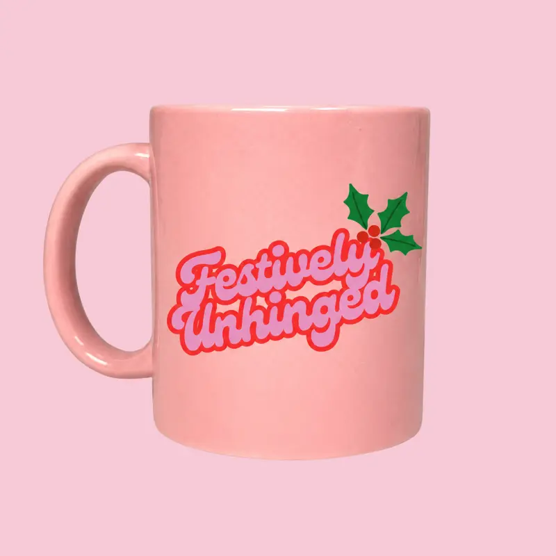 Festively Unhinged Christmas Mug