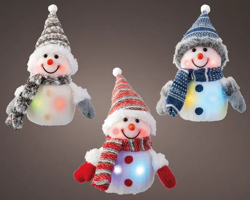 Flashing LED Snowman Figurine