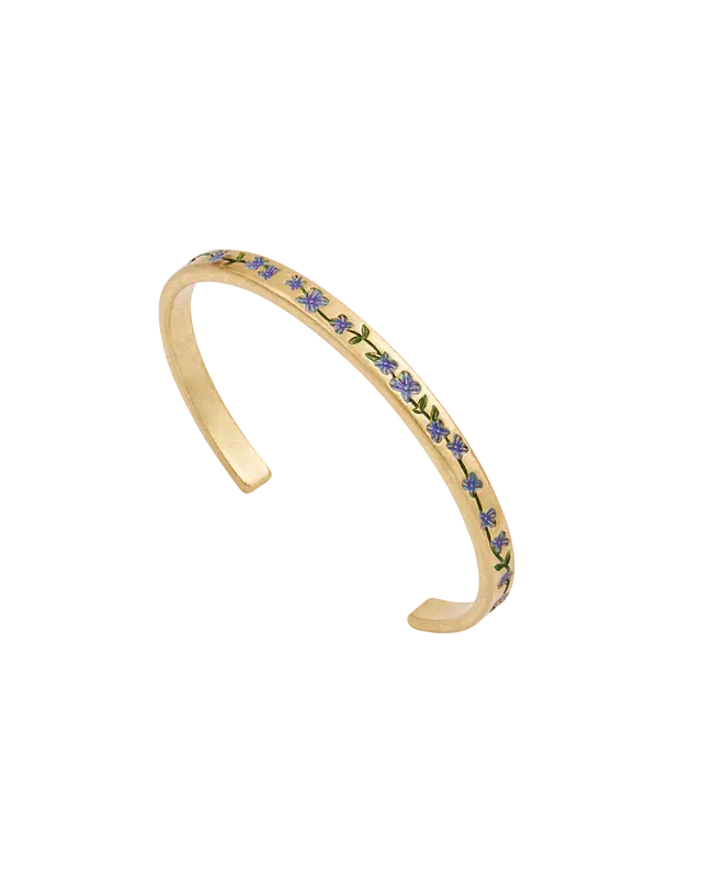 Forget Me Not Gold Patterned Bangle