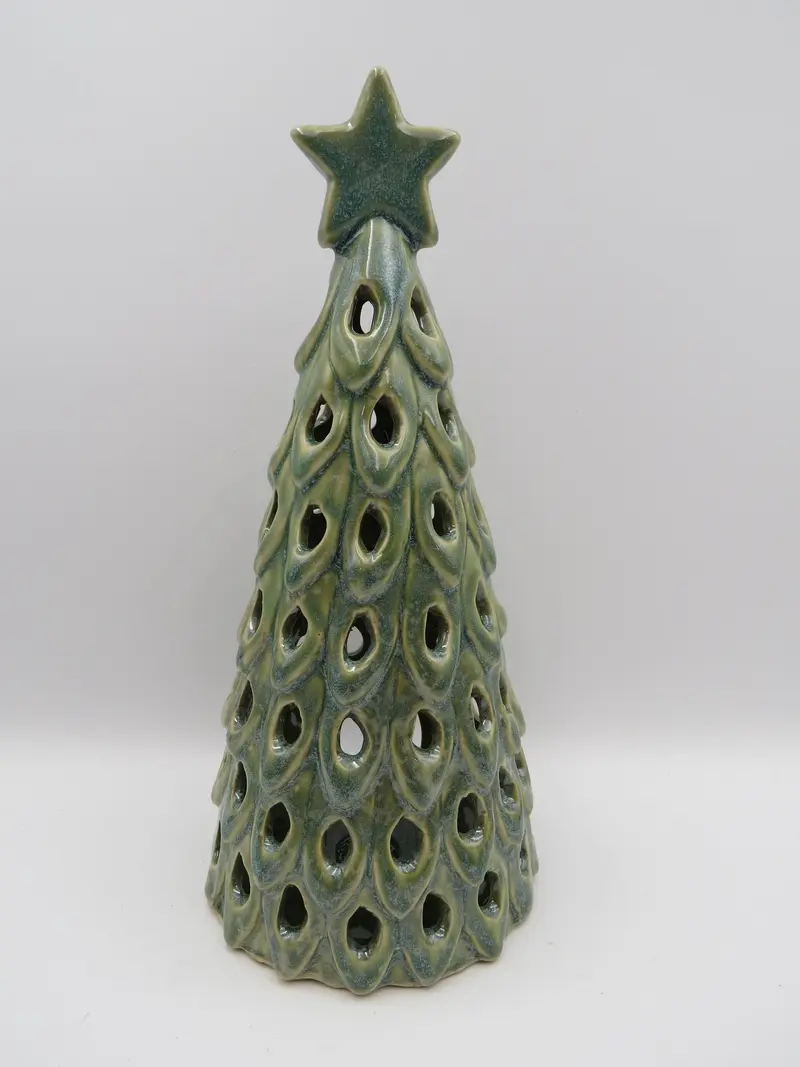 Green Tree T-Light Holder - 27cm