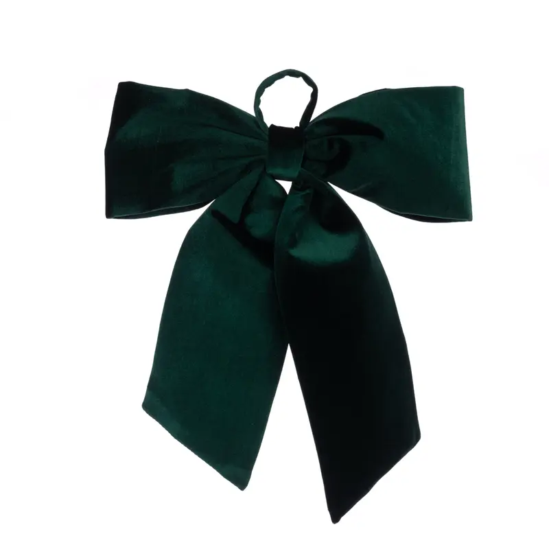 Green Velvet Bow - 38cm