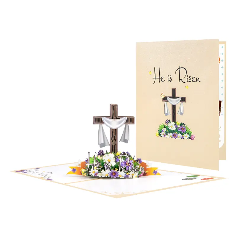 “He Is Risen” Religious Easter Pop Up Card