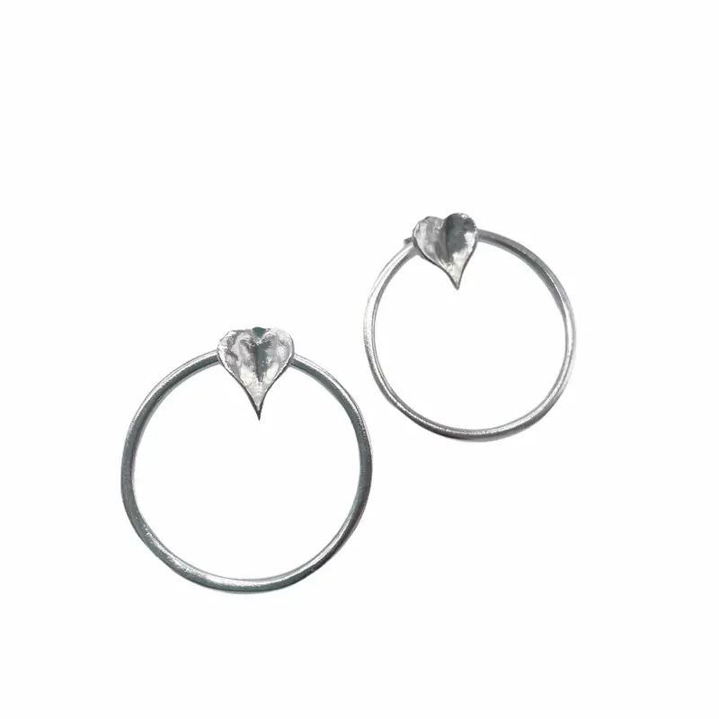 Heart Hoop Studs