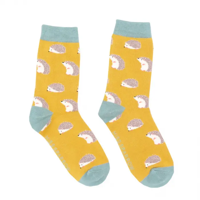 Hedgehogs ladies socks yellow