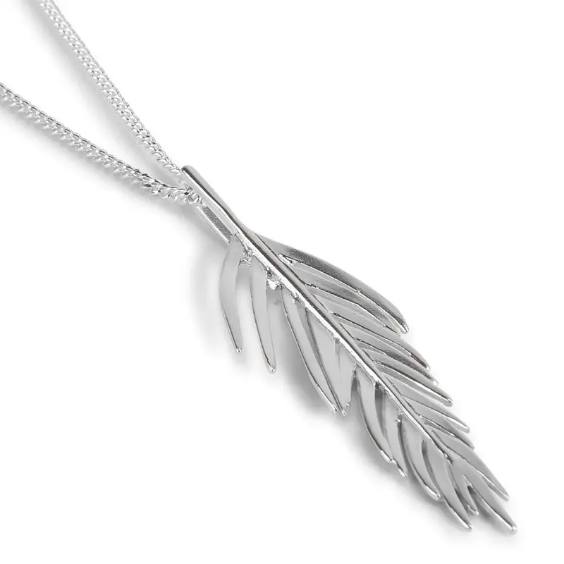 Henryka Silver Areca Palm Leaf Necklace