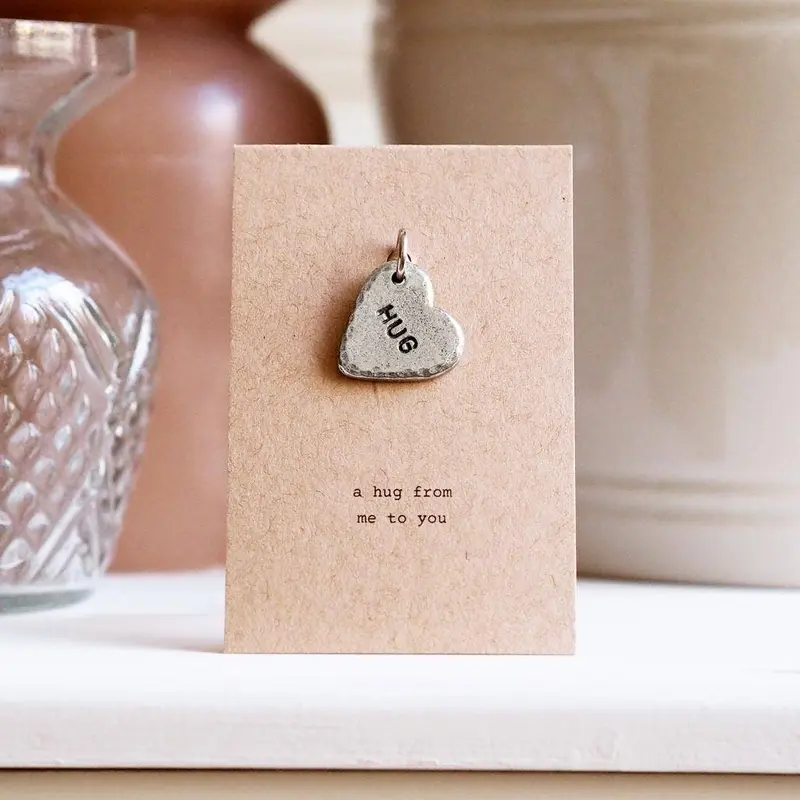 ‘Hug’ Heart Keyring Charm