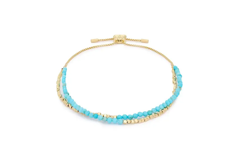 Juniper Turquoise & Gold Multi-Strand Bracelet