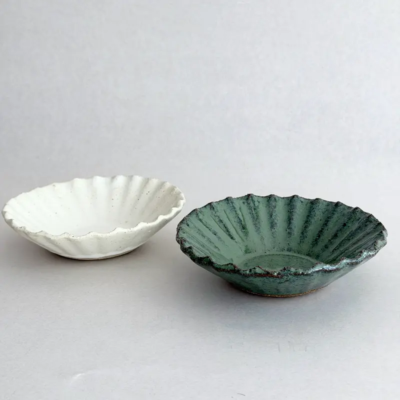 Large Ceramic Fluted Dish