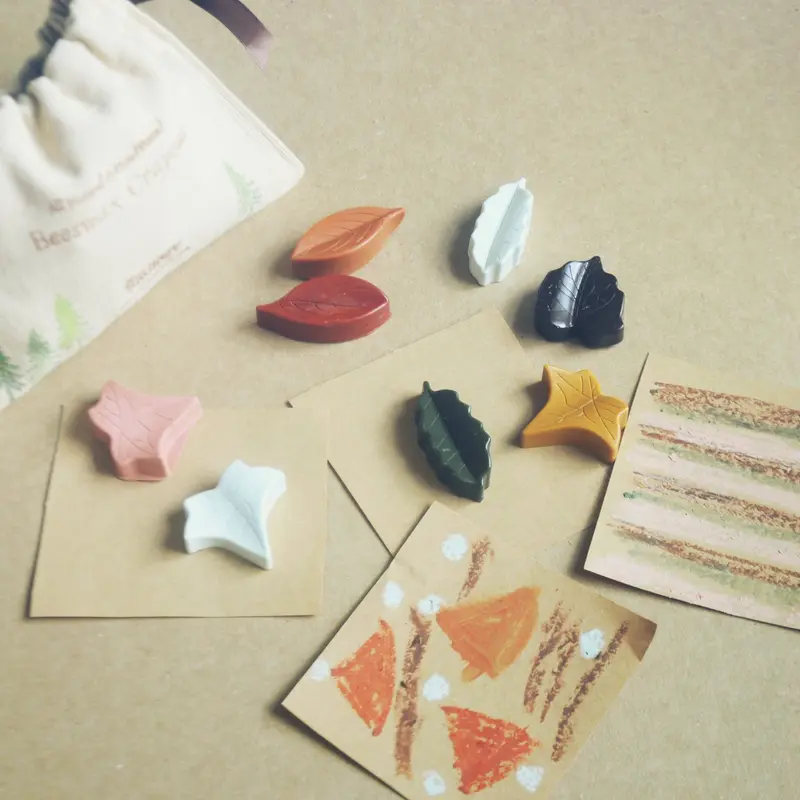 Leaf-Shaped Beeswax Crayons
