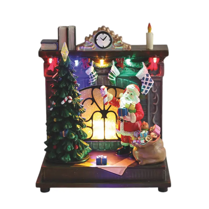 LED Fireplace Santa Scene - 20cm