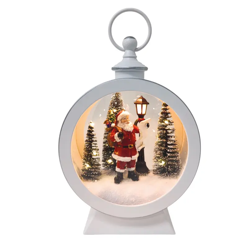 LED Santa Round Lantern - 25cm