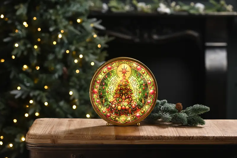 LED Stained Glass Tree Light - 22cm