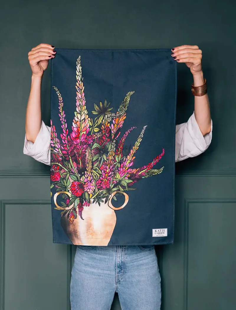 Lupins Tea Towel