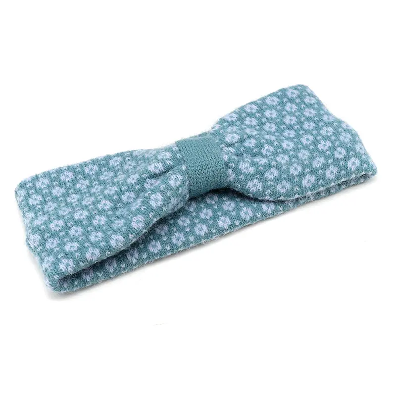 Mint Flower Scandi Knit Headband