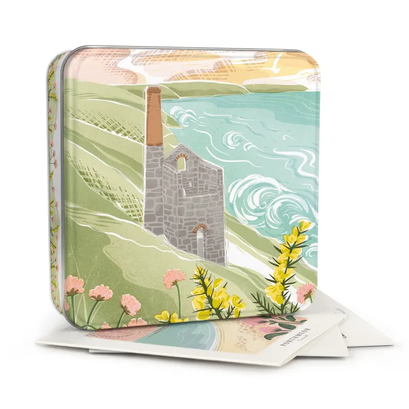 MWT67 - Cornish Linos Notelet Tin